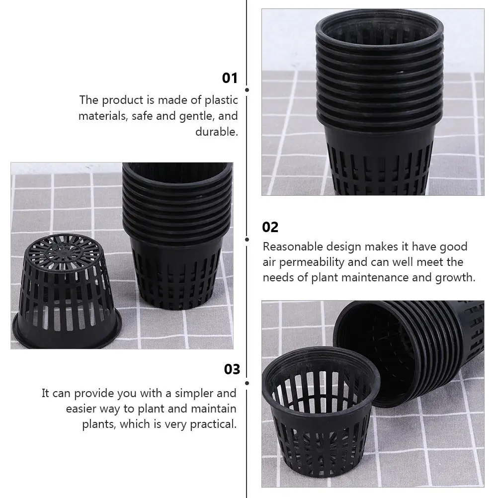 

Succulent Planting Net Bucket Clear Pots with Drainage Plastic Cups for Plants Hydroponic Medium Mesh Durable Gardening