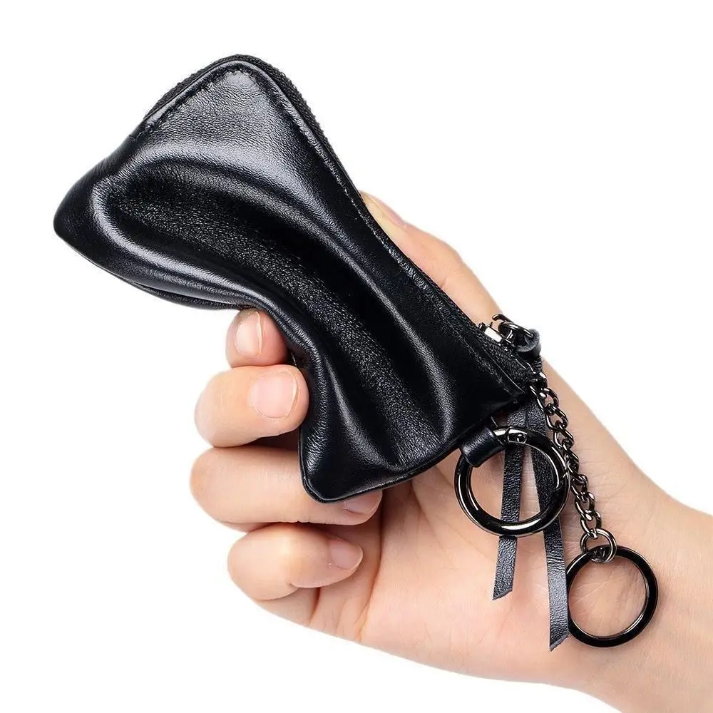 Soft Leather Small Wallet Portable Large capacity Business Card Coin Purse Bus Card Key Bag Leather Zipper Driver's License Bag