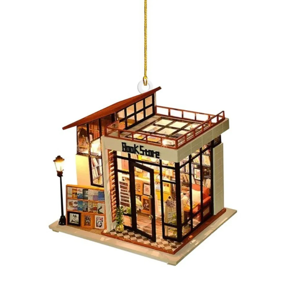 

New 2D Christmas Tree Pendant Acrylic DIY Bookshelf Pendant Navidad Book Lovers XMAS Decor Hanging Home