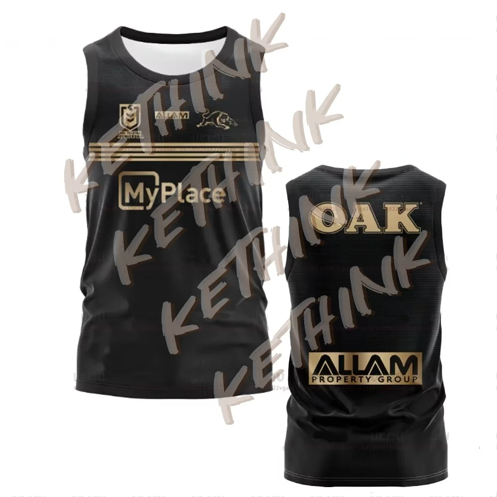 

Mens Singlet Rugby Jersey Boy Train Team Clothes Tee Kid Male T Shirt Top Vest Home Tank Breathable 2025 Penrith Panthers New