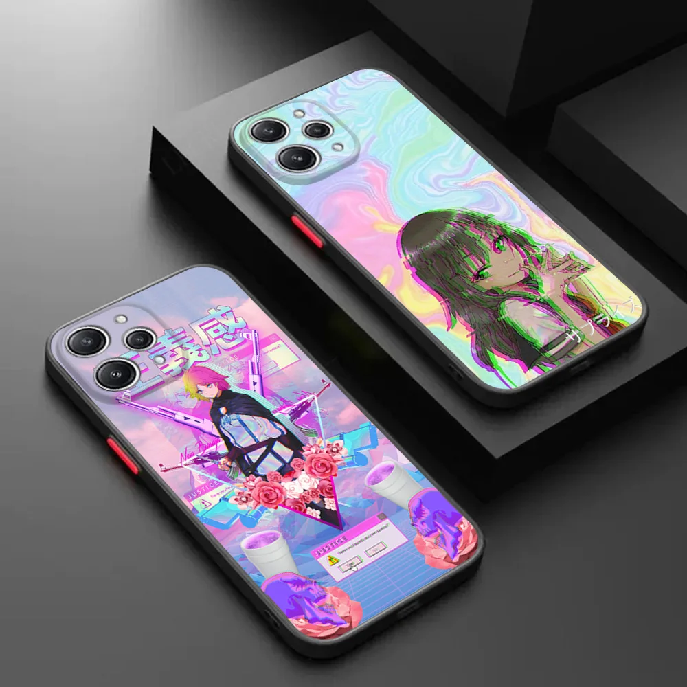 Cases For Xiaomi Mi 9T Pro 10T Redmi Note 10 9a 9c 10a 10c 9s 10s 7 8t LEWD Vaporwave Girl Anime Frosted Translucent Phone Case