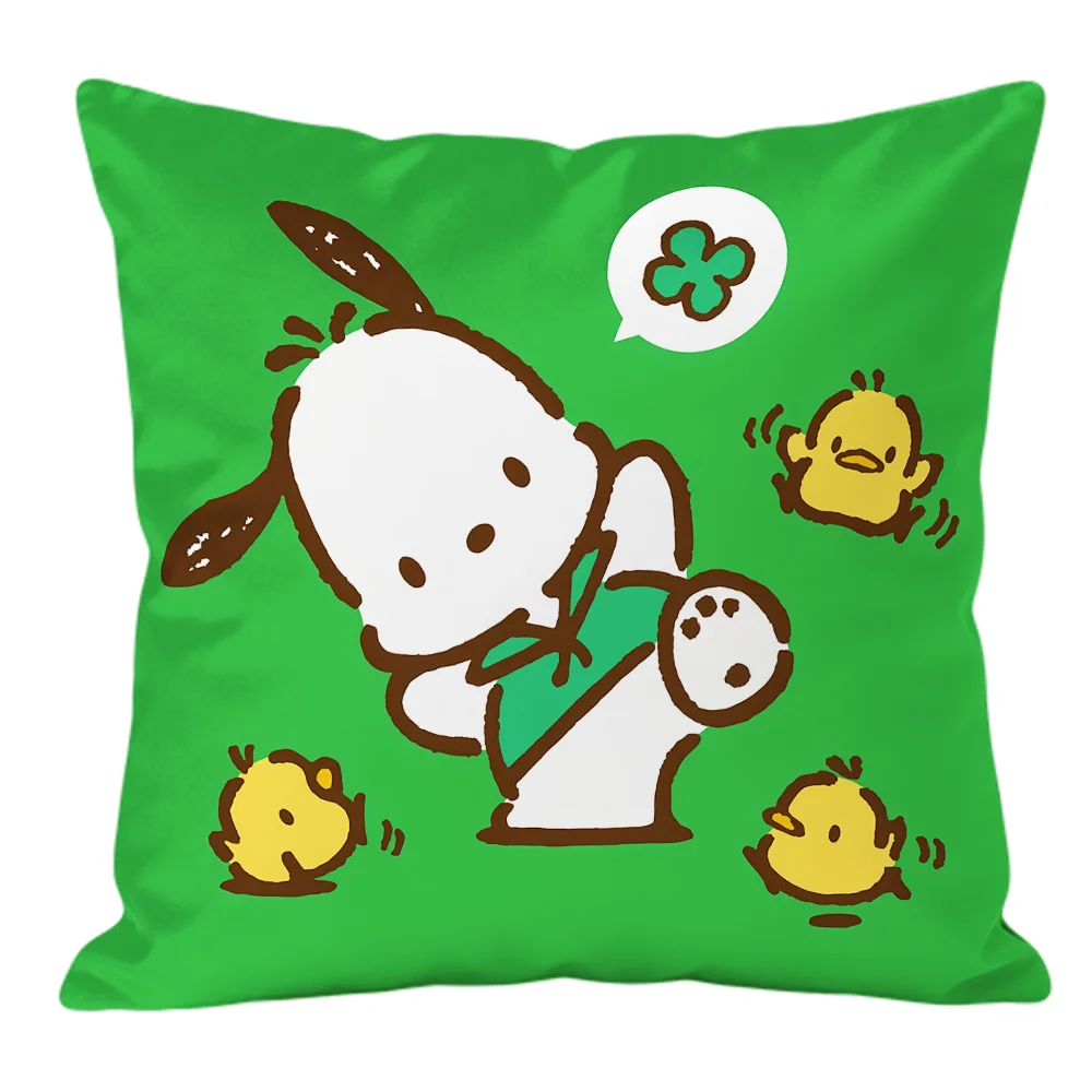 Pochacco Soft Short Plush Home Decor Pillowcase Double-sided Print Cushion Cover for Bed Sofa Living Room 30x30cm