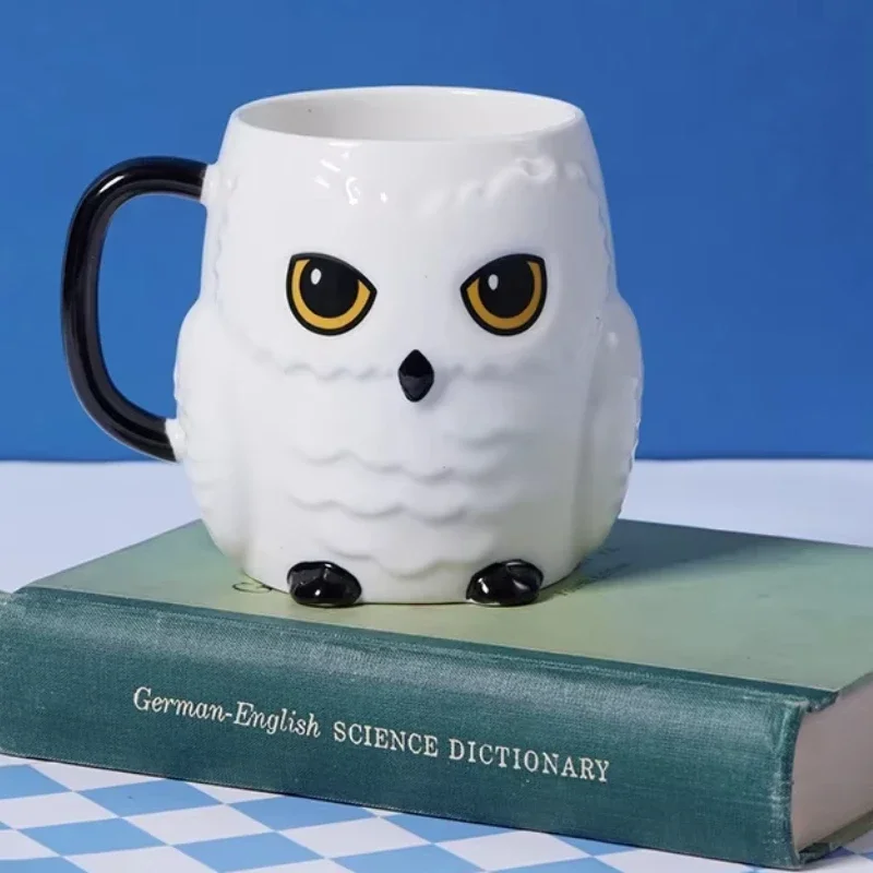 Miniso-Harry Potter Series Hedwig Ceramic Water Cup, Student Mug, Creative Cute Cup, Christmas Gift, 430ml