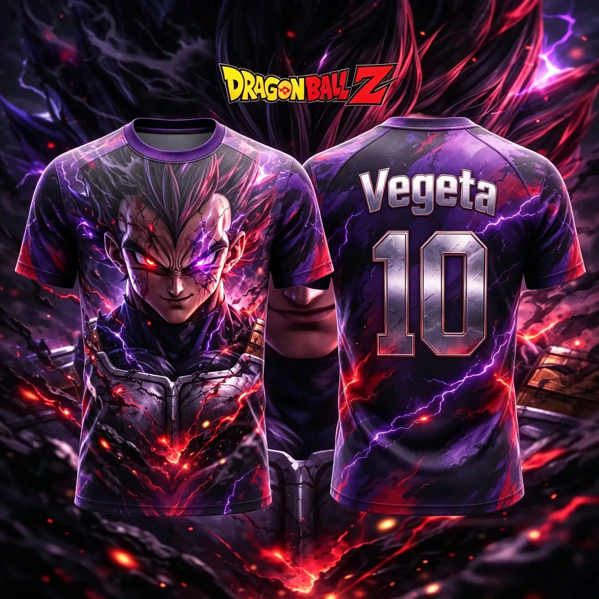 

Summer New Adult Men Dragon Ball NO.10/7 Vegeta 3D Printed Football Jersey T-Shirt Kids Anime T-Shirt Special Kids Jersey Y2K
