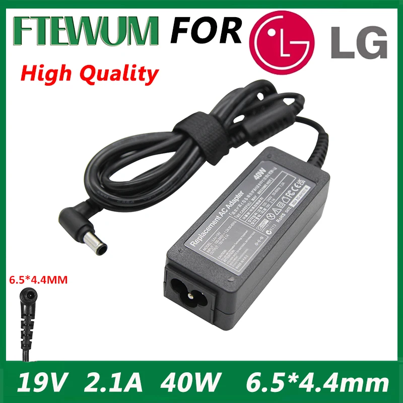 

19V 2.1A 40W 6.5*4.4 * mm Laptop Notebook Charger Adapter Power Supply , Suitable for LG 24 inch LED LCD High Quality Brand New