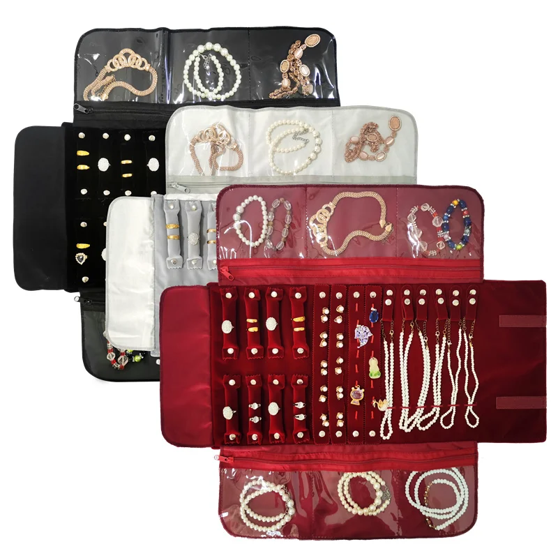 عالية الجودة المخملية مجوهرات تخزين عرض حقيبة لتخزين خواتم أقراط القلائد المعلقات مجوهرات تخزين عرض الدعائم