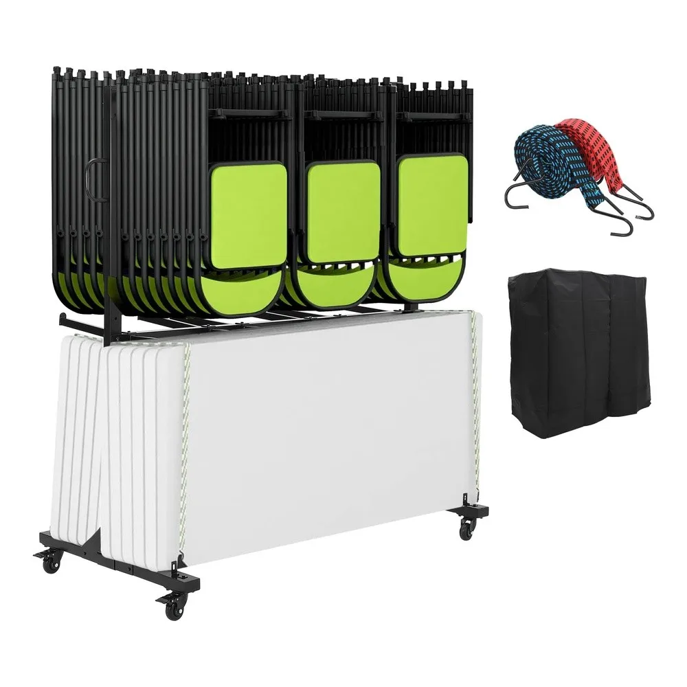 Folding Chair Rack Foldable Chairs Cart Storage Dolly with Wheels and Holder 800 LBS Capacity Includes Weatherproof