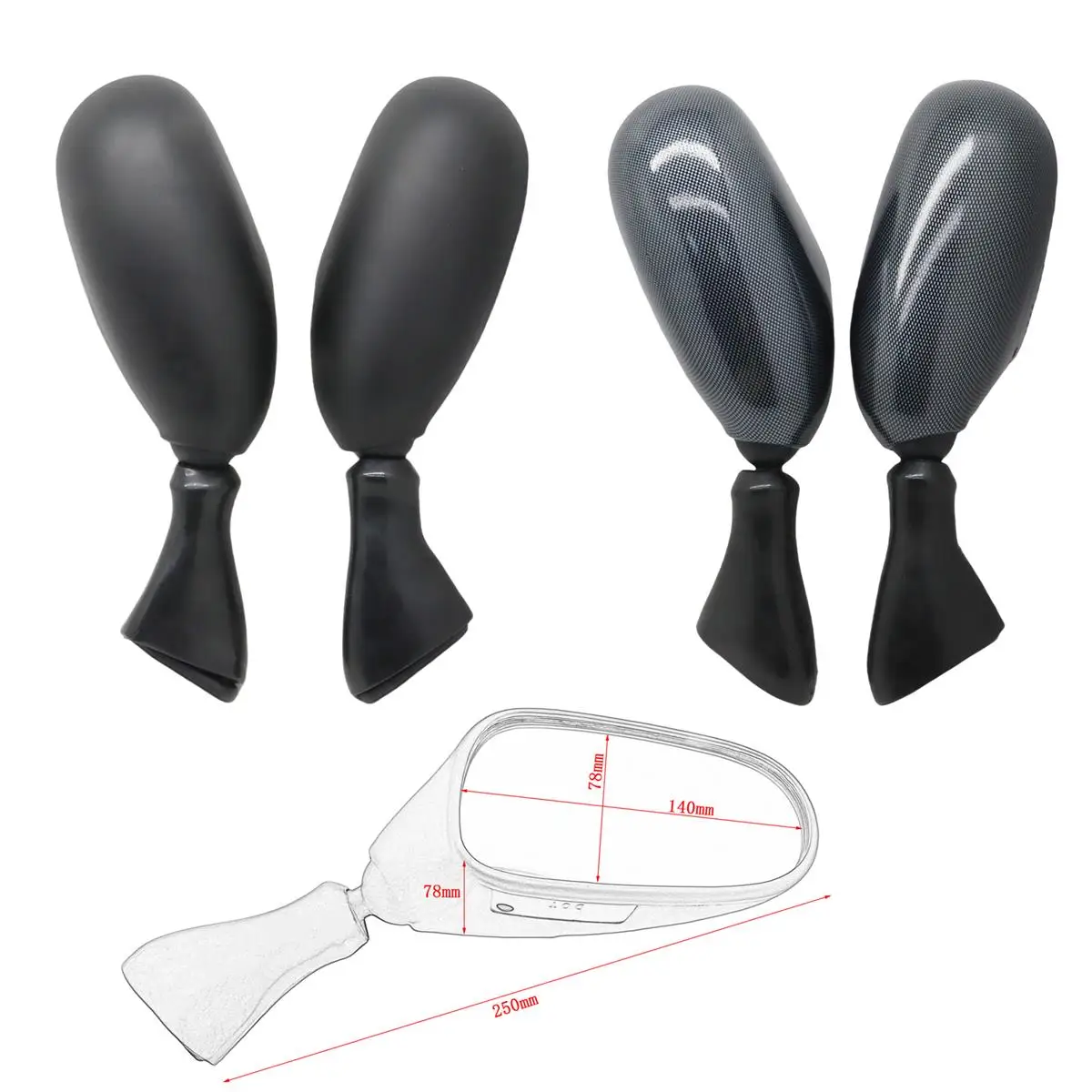 For Suzuki 1998 - 2006 Katana GSX600F GSX750F Motorcycle Rear View Rearview Side Mirror GSX 600F 750F 1999 2000 2001 2002 2003