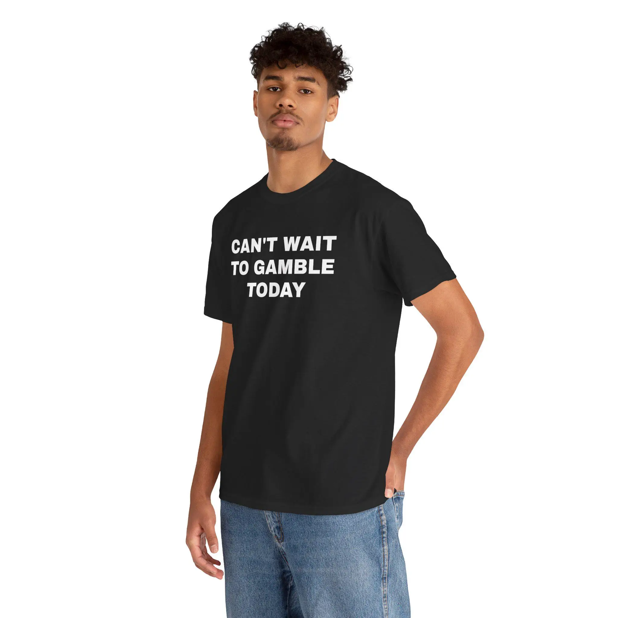 Summer Letter Design Men's and Women's T-Shirts - Can't Wait To Have Fun Today! Cotton T-Shirts - Gift for Casino Enthusiasts