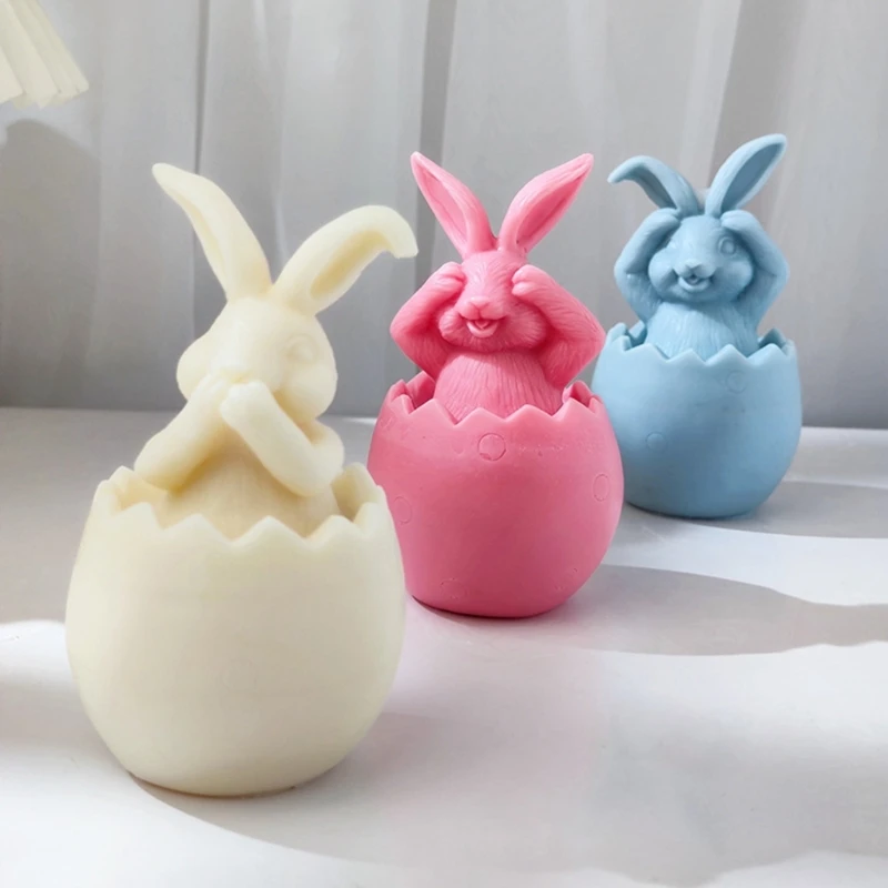 3D Silicone Mold Long-Eared Rabbit Mold Reusable Resin Mold DIY Plaster Decoration Craft