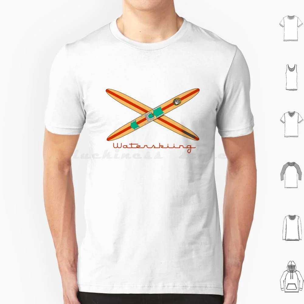 

Classic Wooden Water Skis T Shirt Big Size 100% Cotton Boat Slalom Skier Beach Waterskiing Water Skiing Skiing Fun Sports Water
