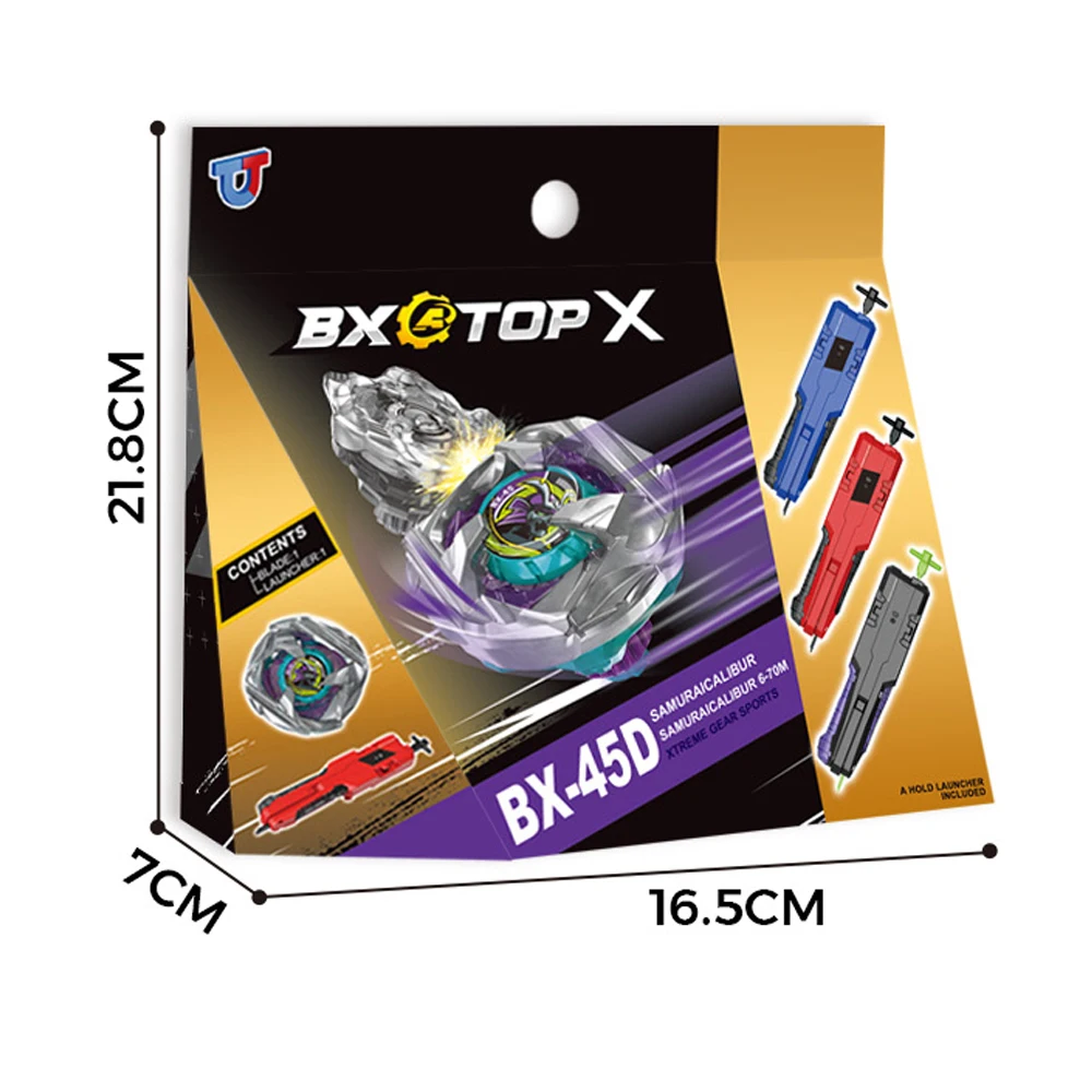 Beyblade X BX-45 Samurai Calibur Booster z zestawem wyrzutnika, bączek gyroskopowy, gra bitewna, zabawka świąteczna na prezent