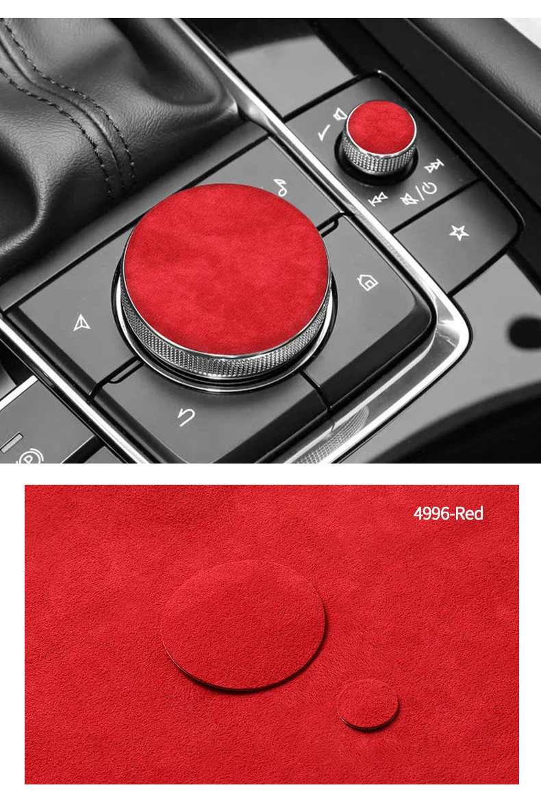 Für Mazda 3 Axela Mittelkonsole Multimedia Knopf Knopf Abdeckung Trim Aufkleber Auto Innen Tuning Zubehör Aus Alcantara – Detail 9
