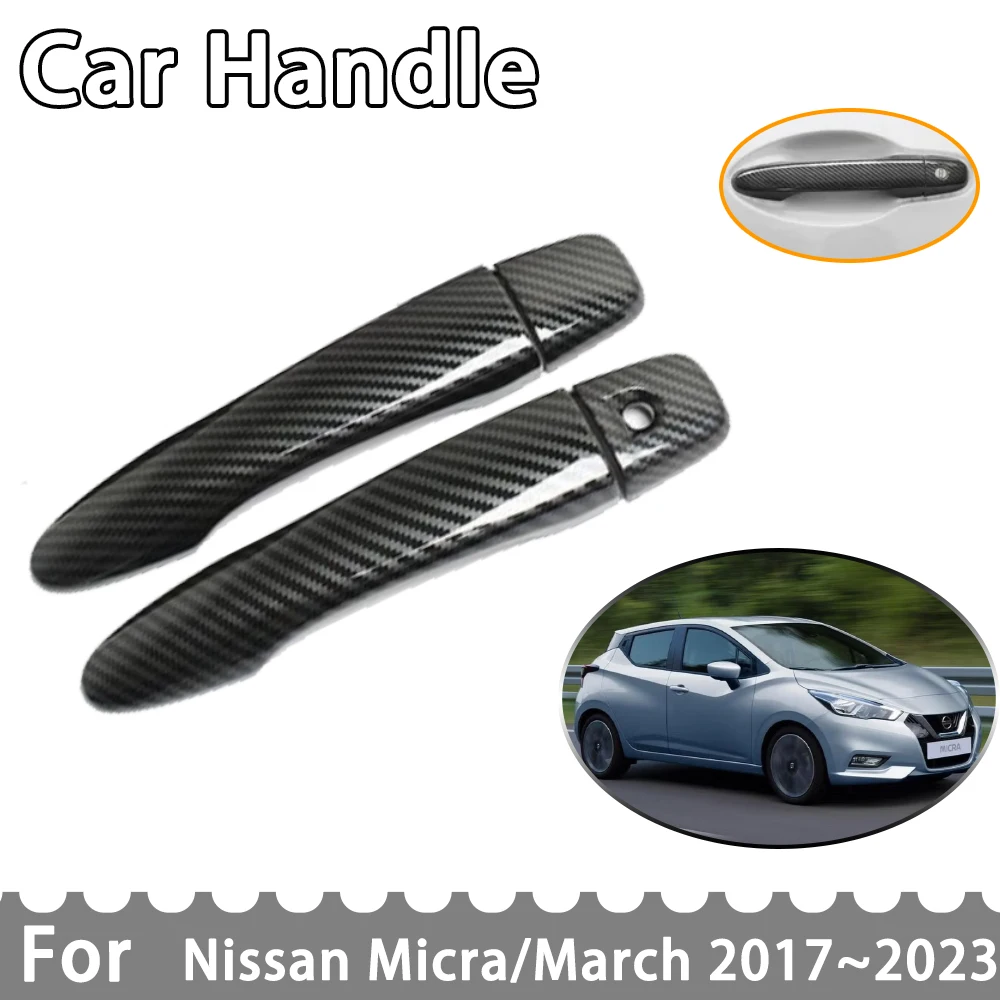 

Carbon Fiber Door Handle Cover for Nissan Micra March K14 MK5 2017 2018 2019 2020 2021 2022 2023 Car Accessories Styling Sticker