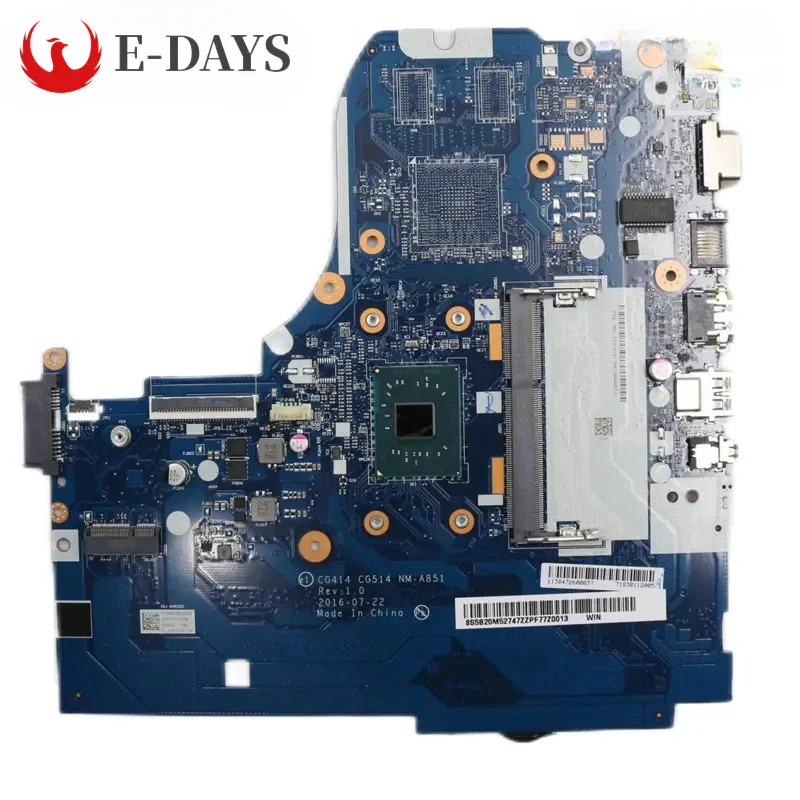 

For Lenovo Ideapad 310-14IAP Laptop Motherboard NM-A851 REV 1.0 Mainboard CPU N4200 100% Tesed Ok