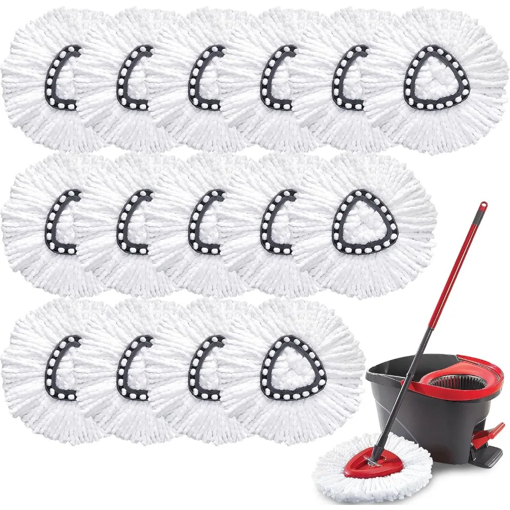 Easy Wring Spin Mop Replacement Heads 15 Pack Machine Washable Refills Easy to Install Clean