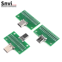 Snvi Type-C Male to Female USB 3.1 Test PCB Board Adapter Type C 24P 2.54mm Connector Socket For Data Line Wire Cable Transfer