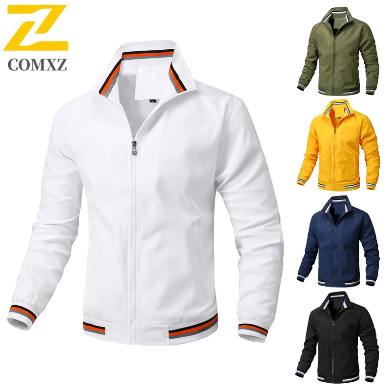 

Men's Casual Jacket Spring and Autumn New Fashion Versatile Sports Stand Up Collar Jacket Loose Outdoor Commuting Office Jacket