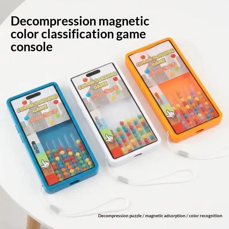 Mini Portable Game Player Creative Colored Bean Color Classification Lightweight Gaming Toy for Students Party Time Gift