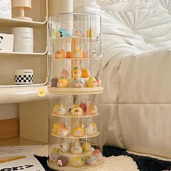 360° Rotation 4 Tier Blind Box Doll Storage Display Rack Action Figures Display Box Storage Box Dustproof Anime Display Case