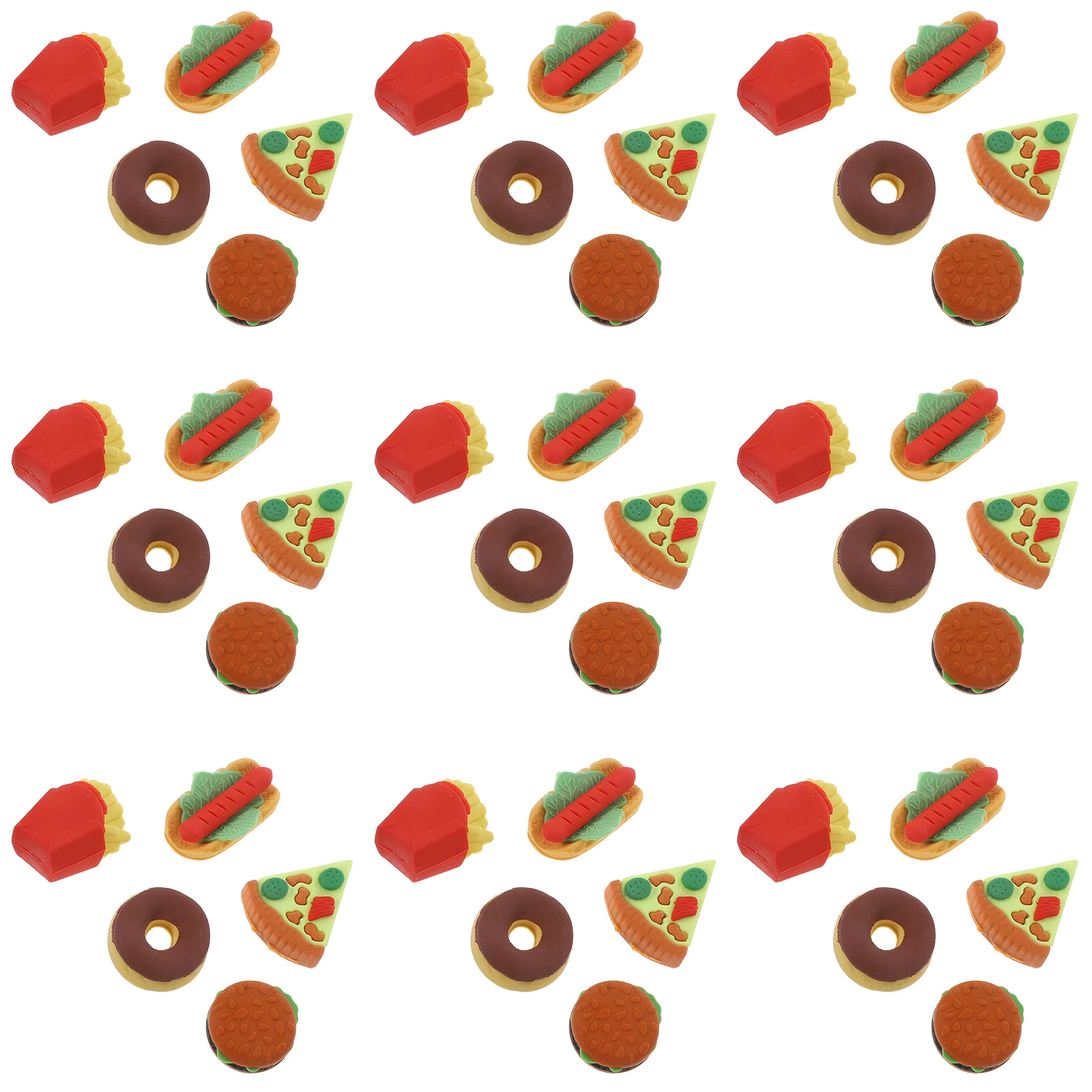 

50 Pcs Eraser Simulated Hamburger Kid Erasers Cute for School Stationery Food Mini Cartoon Student
