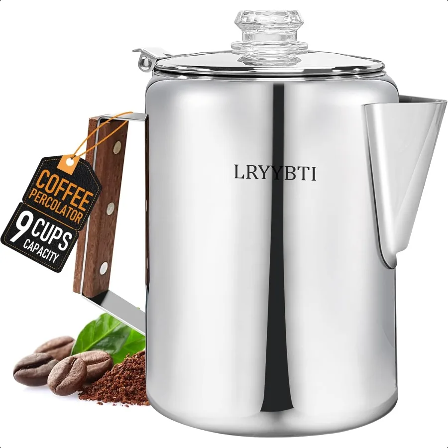 

Percolator Pot Stainl Steel Camping Coffee PotNO Aluminum or Plastic Camping Coffee Pot Stovetop 9 cup