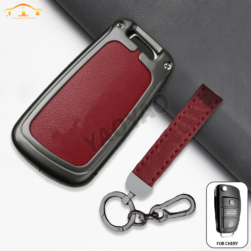 

Alloy Car Remote Key Case Cover Shell Fob For Chery ARRIZO7 E3 E5 A3 A5 Tiggo 2 3 5 3X Fulwin2 Eastar 2 3 Button keychain