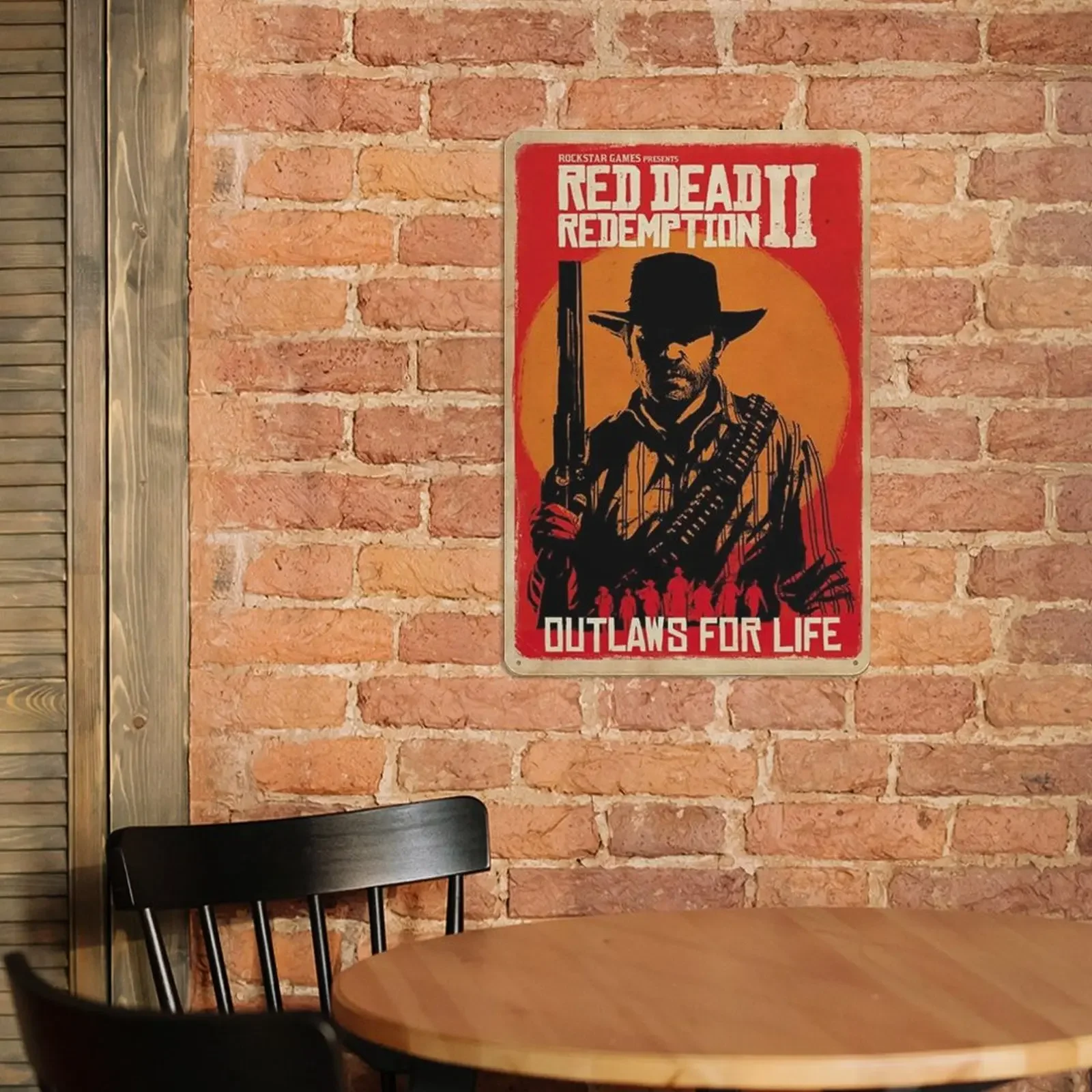 Popular Game Red Dead Redemption 2 Retro Art Poster Metal Tin Sign Plaque Wall Decorative Plates For  Bar Club Living Room Decor