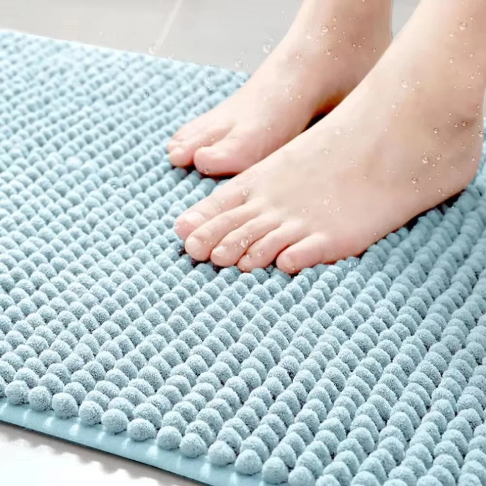Household Absorbent Chenille Bathroom Mat Washable Non-slip Doormat Thickened Rectangular Living Room Carpets Home