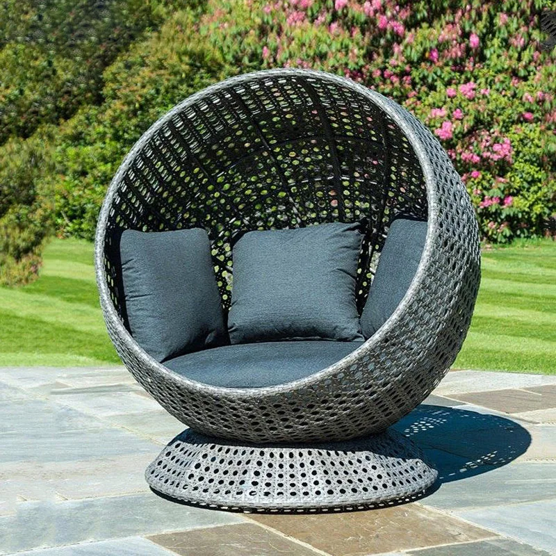 Outdoor furniture hanging basket rattan chair swing leisure equipment round rattan bed outdoor hanging chair