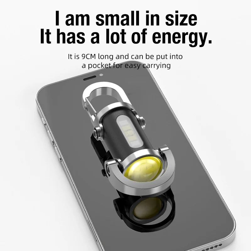 يمكن تبديل أضواء سلسلة المفاتيح المحمولة في أوضاع الإضاءة المختلفة، ومجهزة بأضواء تحذيرية لدعم الشحن من النوع.