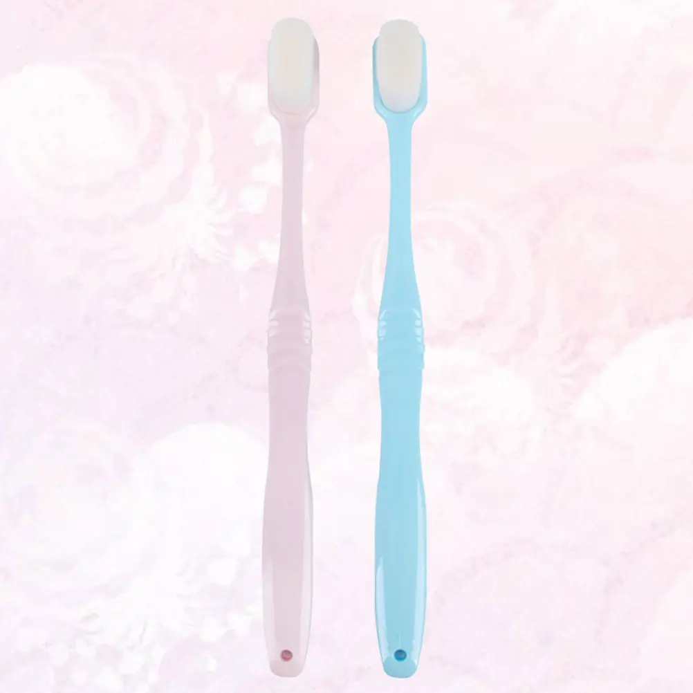 2Pcs Soft Bristle Toothbrushes High Performance Oral Care Set Ergonomic Long Handle Non-Slip Grip for Complete Plaque Removal