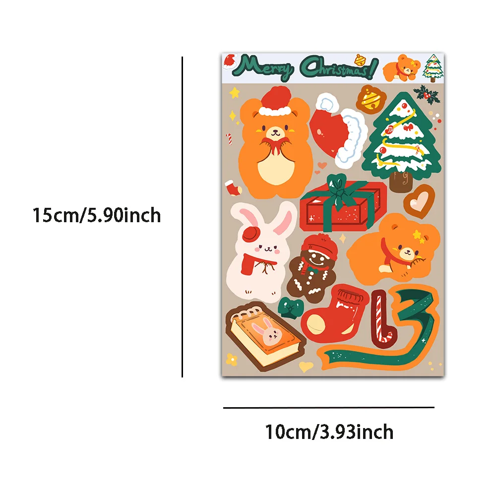 8PCS Honey Bear and Radish Rabbit Graffiti Collage Scrapbooking Collage Material Phone Notebook Wall Frame DIY Stickers