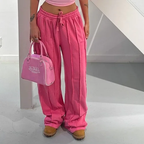 Imagen 2 del producto Novedad de verano, pantalones relajados con cordón para ir al trabajo con temperamento para mujer, pantalones casuales cómodos de color sólido a la moda