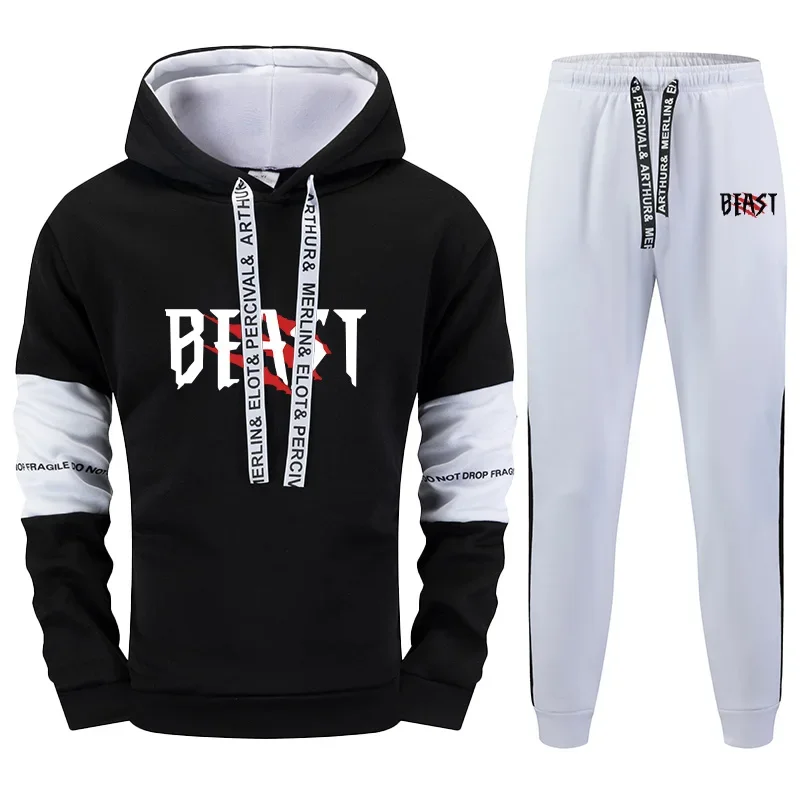 

2025 Hot Sale Men's Tracksuit Hooded Sweatshirts Jogger Pants Autumn Winter Hoodie Sweatpants Urban Casual Sporty Fashion Outfit