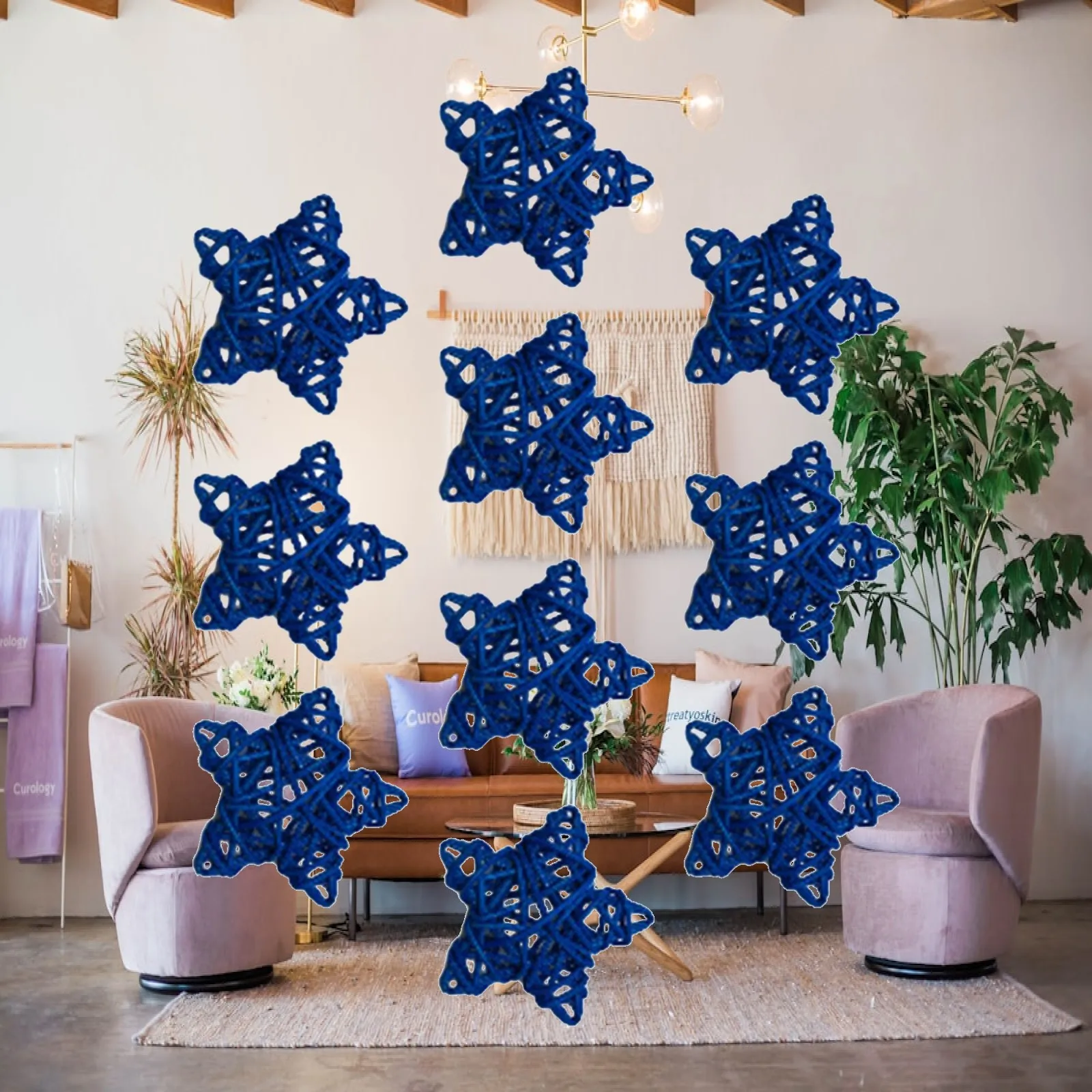10x Christmas Star Pendants Ornament Reusable Decor Xmas Pentagram for Easter
