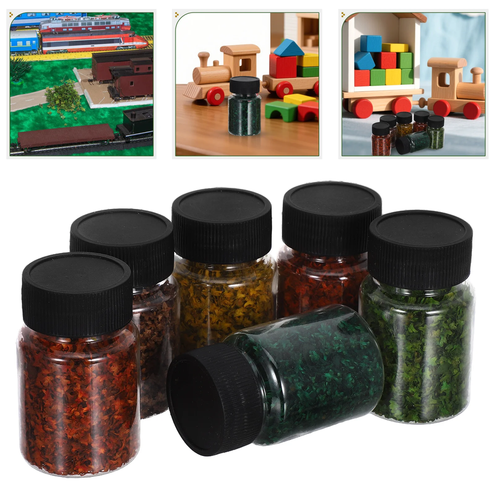 

6 Bottles Miniature Leaves Realistic Tiny Leaves Simulation for DIY Railway Diorama Fairy Garden Christmas Village Supplies