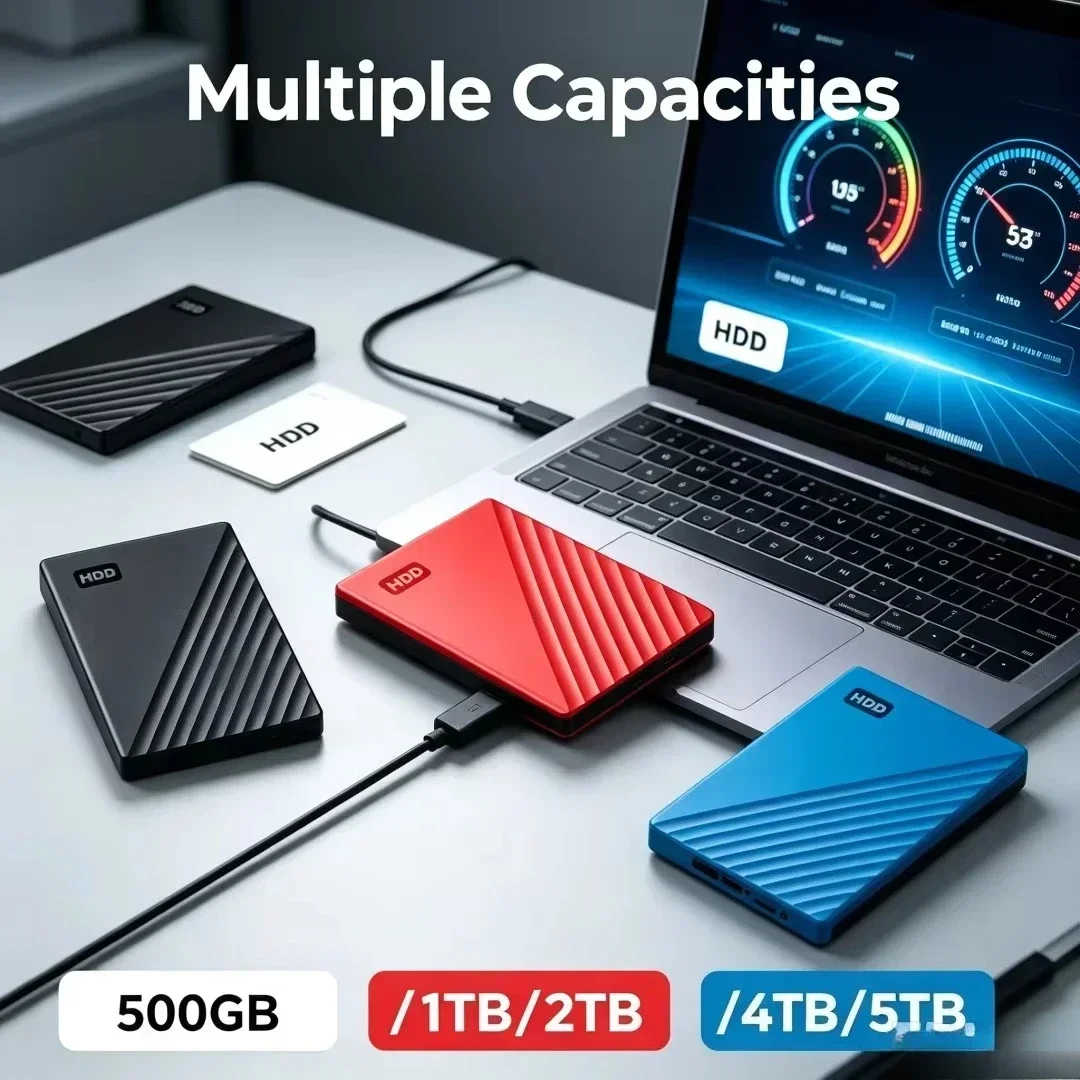 New 2.5 Inch External Hard Drive,Fast Data Transfer, Multi‑Device Compatible Portable HDDDurable Storage Disk for Data Backup