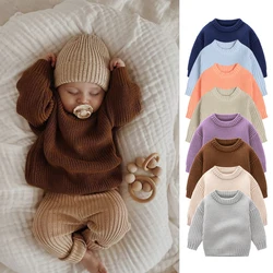 Autumn Kids Knit Sweaters 2023 Solid Color Soft Knitted Baby Clothes Toddler Girls Boys Sweaters Newborn Baby Clothes 0-5 Years