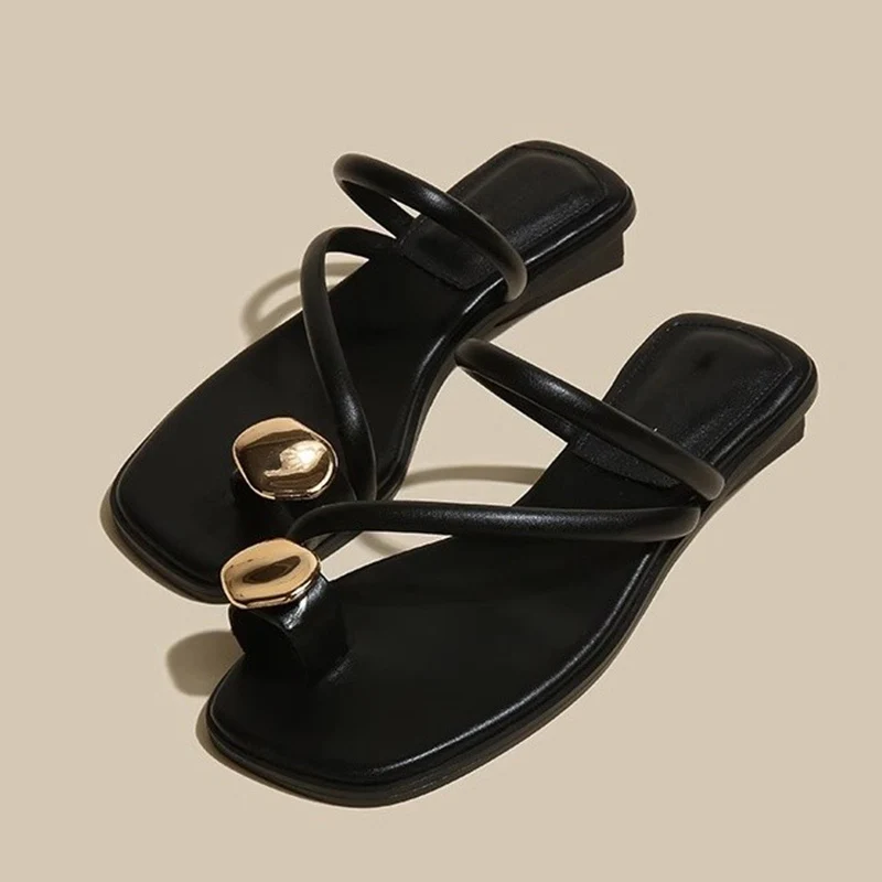 

Женские сандалии с застежкой на носок, пляжные шлепанцы, сандалии на плоской подошве, лето 2024, модная спортивная повседневная обувь, удобные домашние шлепанцы Mujer Zapatos