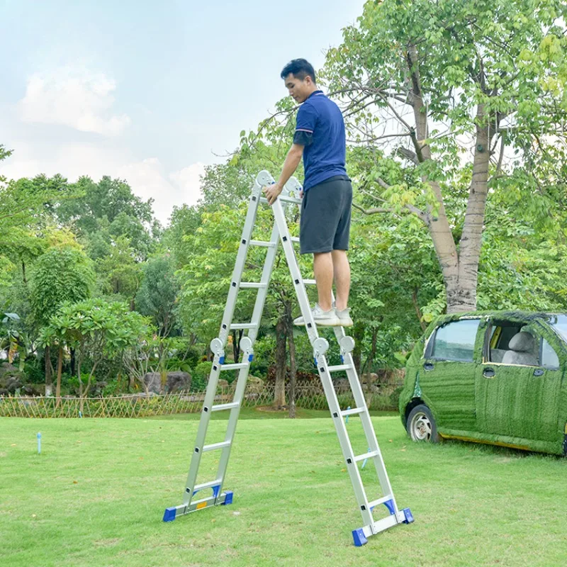 

Compact aluminum rivet variable pressure telescopic aluminum extension multifunctional ladder