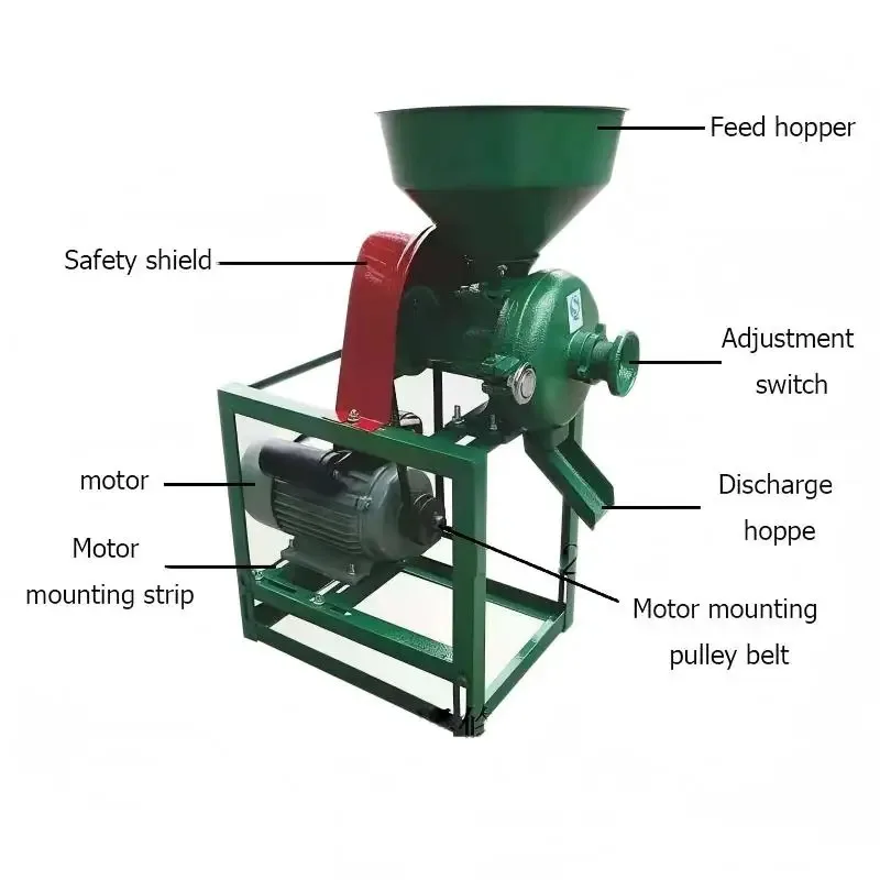 

Birui Roller Gear Flour Mill Machine Electric Motor 220V/380V 150Kg/H Capacity Multifunctional Wheat & Corn Grinder