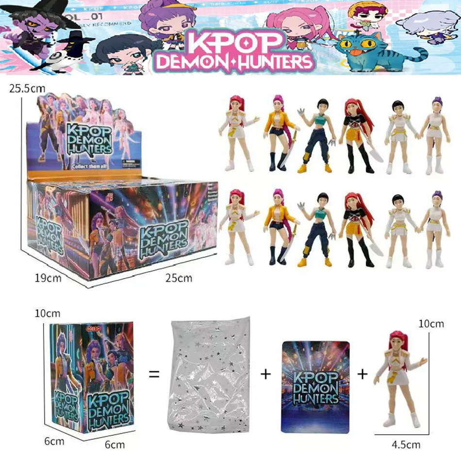 1-12pcs Kpop Demon Hunters Action Figure Blind Box Toy Derpys Tiger Rumi Mira Zoey Sussy Figurine Doll For Fans Surprise Gift
