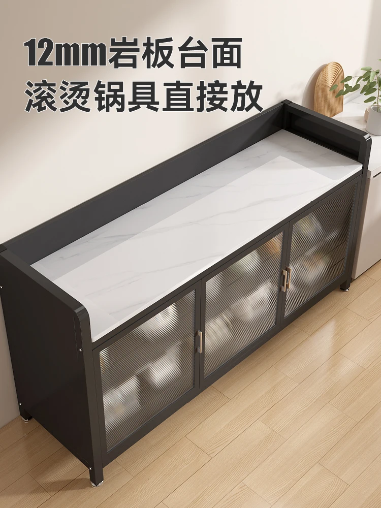 

Jumeishi Kitchen Shelf Floor-to-ceiling multi-layer rock slab storage cabinet Multifunctional microwave oven Oven vegetable cutt