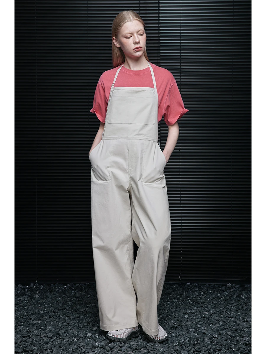 

Модные повседневные свободные брюки-карго женские бежевые летние новые в уличном стиле, прямые, на молнии, с завышенной талией, длинные