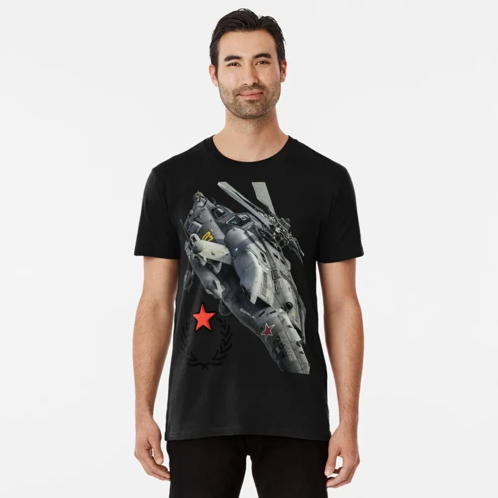 

Russian Military Attack Helicopter Aircraft T Shirt. New 100% Cotton Short Sleeve O-Neck Casual T-shirts Loose Top Size S-3XL