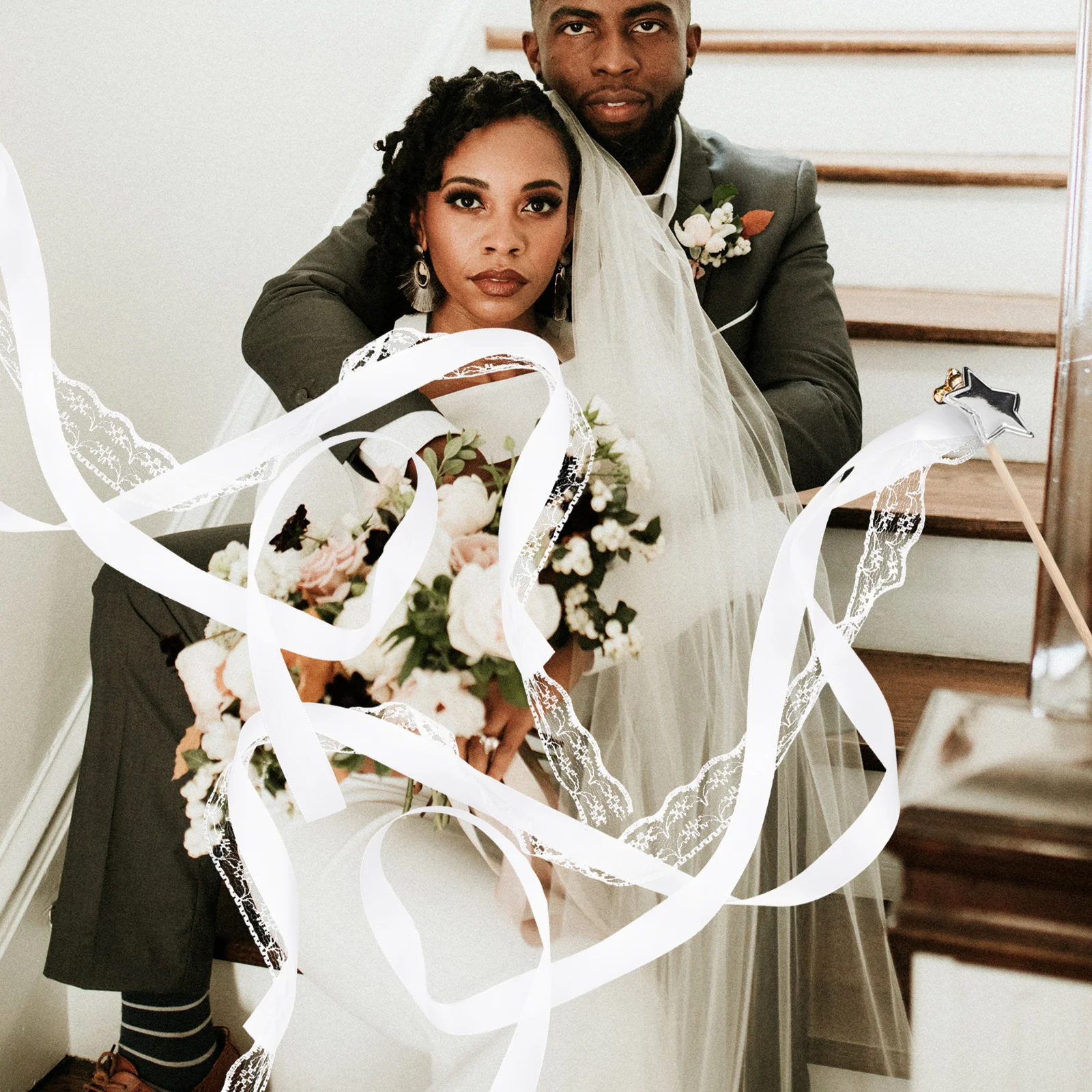 

10Pcs Rainbow Ribbon Sticks Wands for Party Favors Birthday Wedding Holiday Decoration Accessories