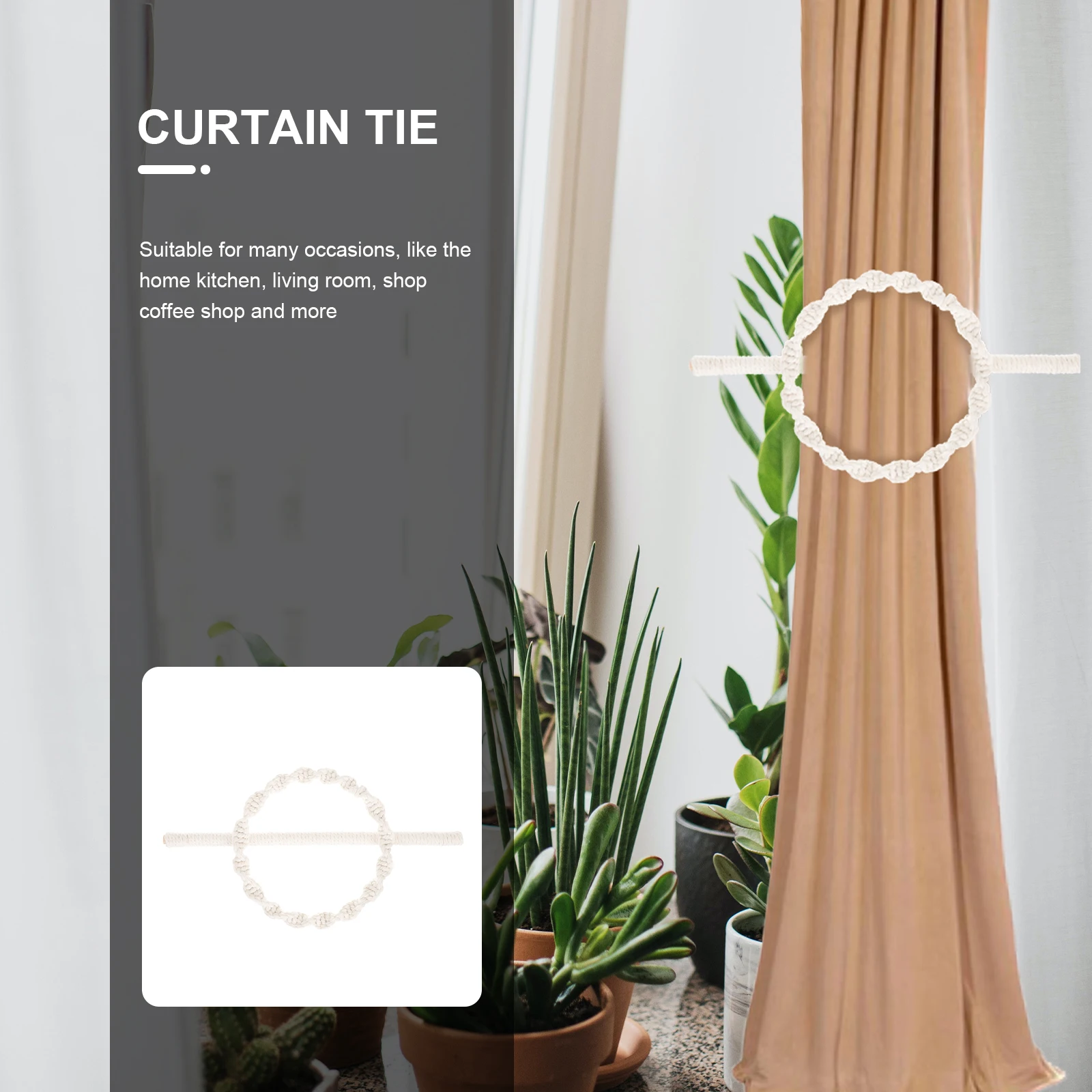

1 set 1 Set Hand-Woven Bohemia Style Cotton Tieback Home Decor Accessories Woven Curtain Tie Back For Indoor Curtains