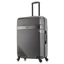 New Luggage Stylish Silver Lightweight 28 inch Resilience Hardside Luggage Spinner - for Travel and Everyday Use.