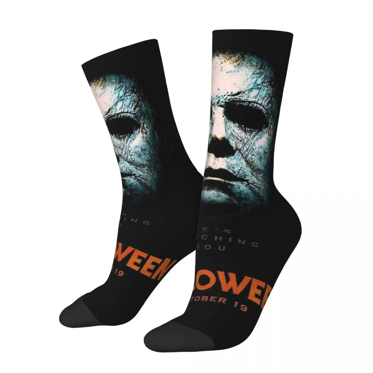 Calcetines de película de terror para hombre y mujer, medias cálidas y felices, estilo callejero, Halloween, Michael Myers, Unisex